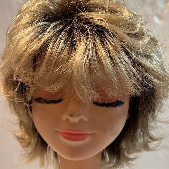 Rene of Paris Short Curly Pixie Wig  Ombré Blonde & Brown - Picture 1 of 10